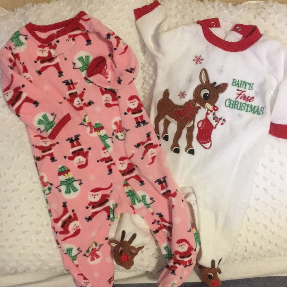 2 piece baby girl Christmas onesies